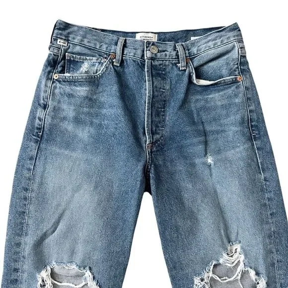 Citizens of Humanity Charlotte Straight Leg Distressed Jean Cropped Size 26 - Picture 3 of 9